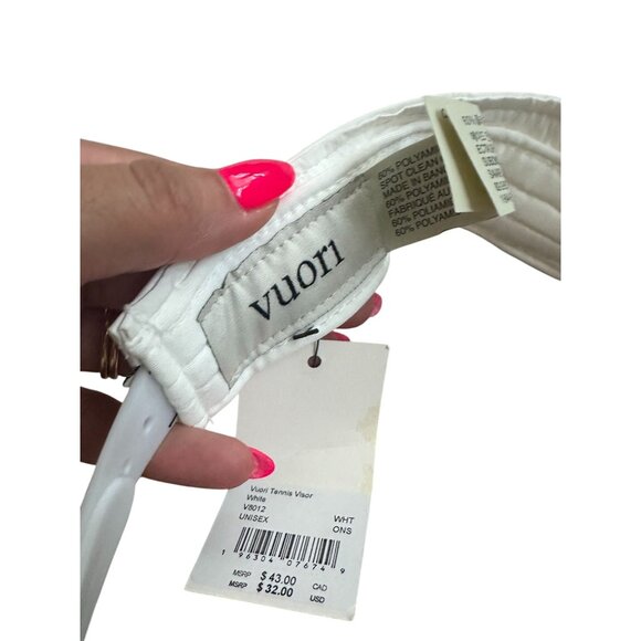 VUORI Women's White Snapback Tennis Visor NEW NWT - Picture 4 of 7